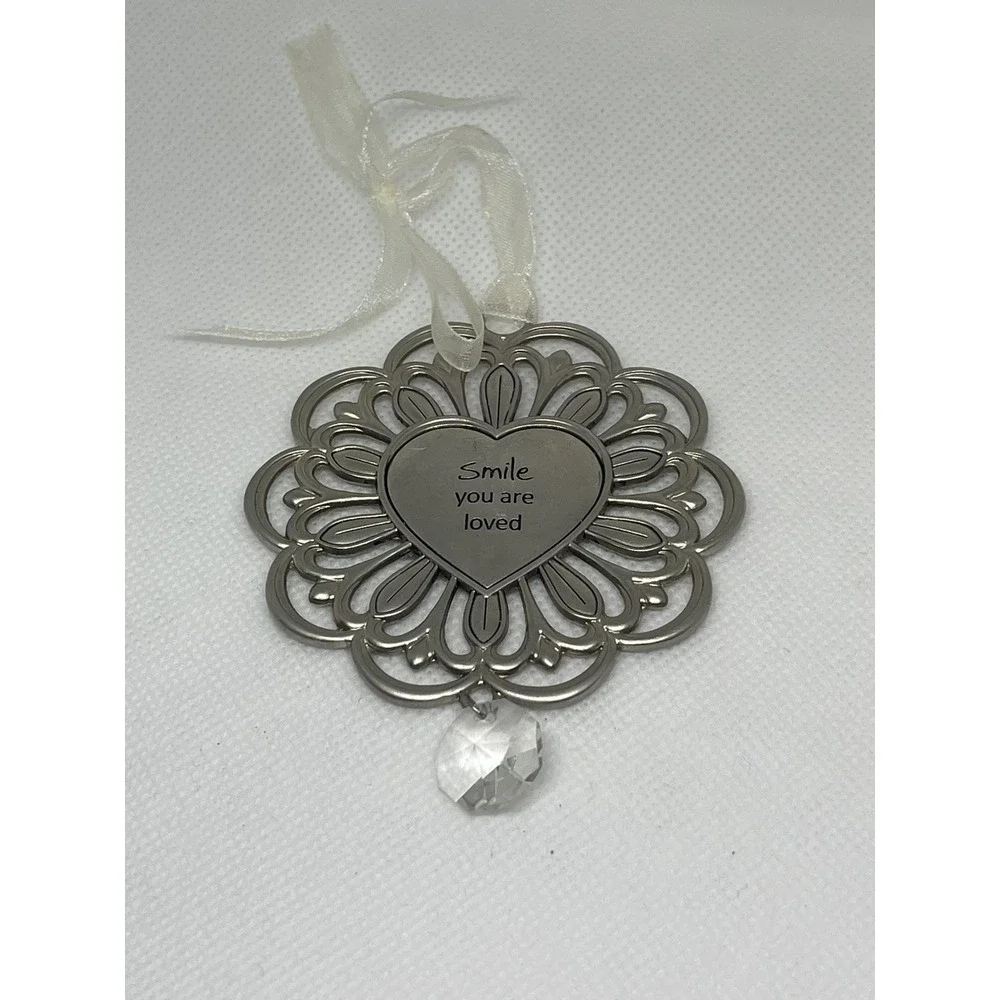 Smile‎ You Are Loved ORNAMENT w Hanging Crystal. TT